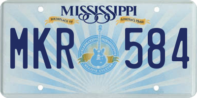 MS license plate MKR584