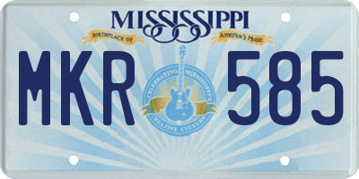 MS license plate MKR585