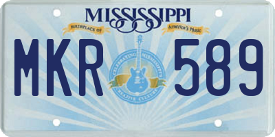 MS license plate MKR589
