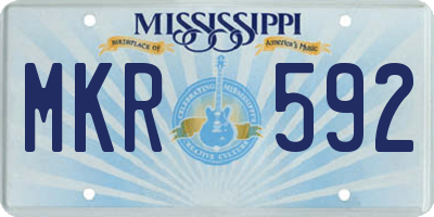 MS license plate MKR592