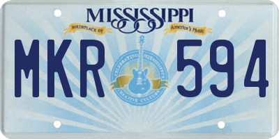 MS license plate MKR594