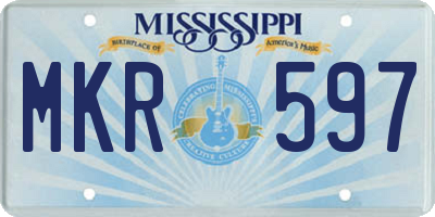 MS license plate MKR597
