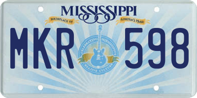 MS license plate MKR598