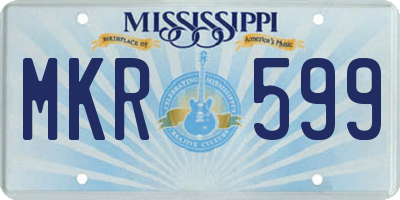 MS license plate MKR599