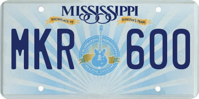 MS license plate MKR600