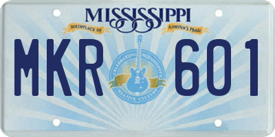 MS license plate MKR601