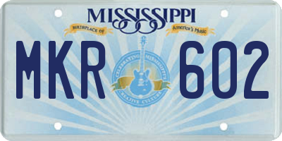 MS license plate MKR602
