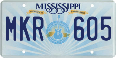 MS license plate MKR605
