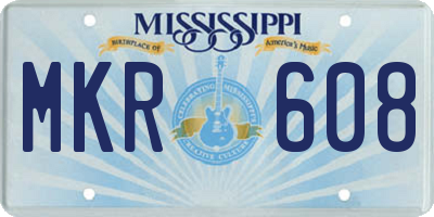 MS license plate MKR608