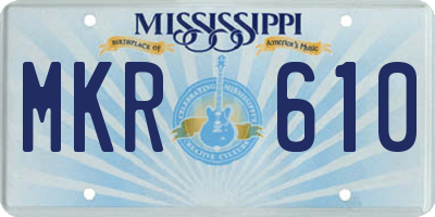 MS license plate MKR610