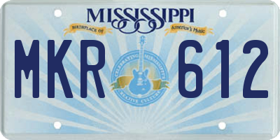 MS license plate MKR612