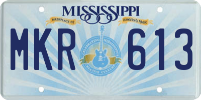 MS license plate MKR613