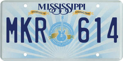 MS license plate MKR614