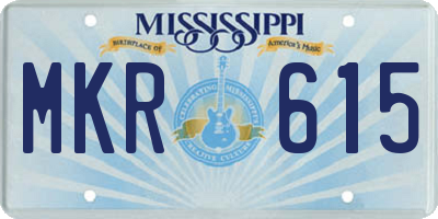 MS license plate MKR615
