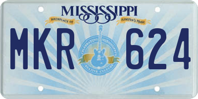 MS license plate MKR624