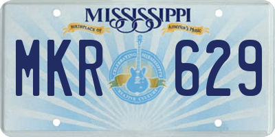 MS license plate MKR629