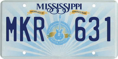 MS license plate MKR631