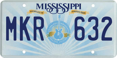 MS license plate MKR632