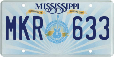 MS license plate MKR633