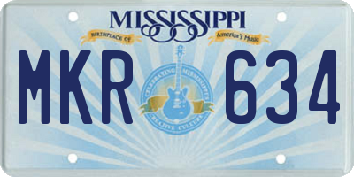 MS license plate MKR634