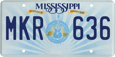 MS license plate MKR636