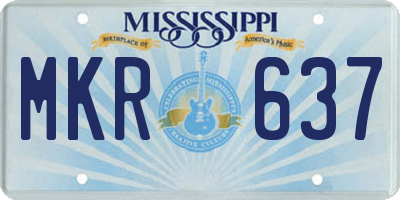 MS license plate MKR637