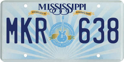 MS license plate MKR638