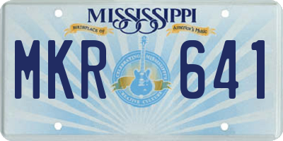 MS license plate MKR641
