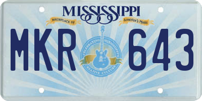 MS license plate MKR643