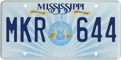 MS license plate MKR644