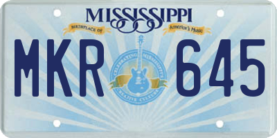 MS license plate MKR645