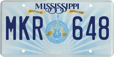 MS license plate MKR648