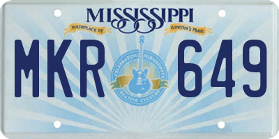 MS license plate MKR649