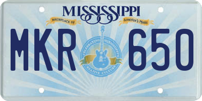 MS license plate MKR650