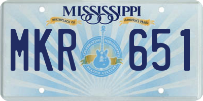 MS license plate MKR651