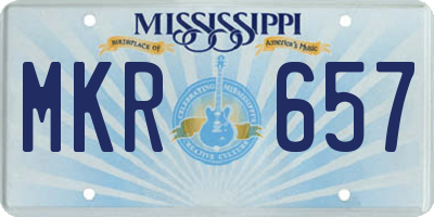 MS license plate MKR657
