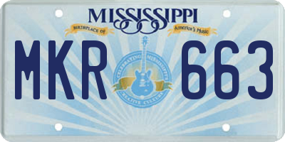 MS license plate MKR663