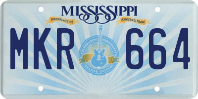 MS license plate MKR664