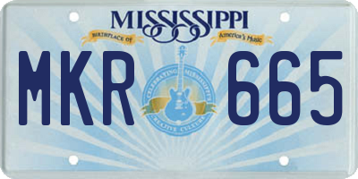 MS license plate MKR665