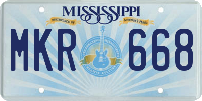 MS license plate MKR668
