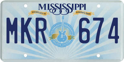 MS license plate MKR674