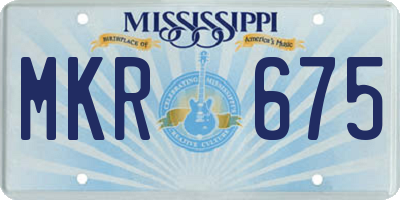 MS license plate MKR675