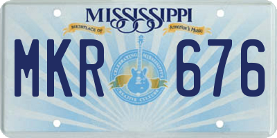 MS license plate MKR676