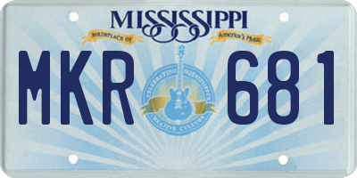 MS license plate MKR681