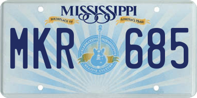 MS license plate MKR685