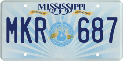 MS license plate MKR687