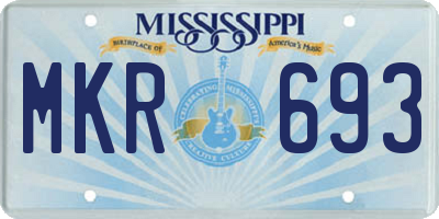 MS license plate MKR693