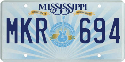 MS license plate MKR694