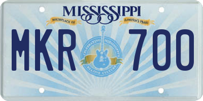 MS license plate MKR700