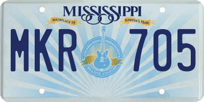MS license plate MKR705